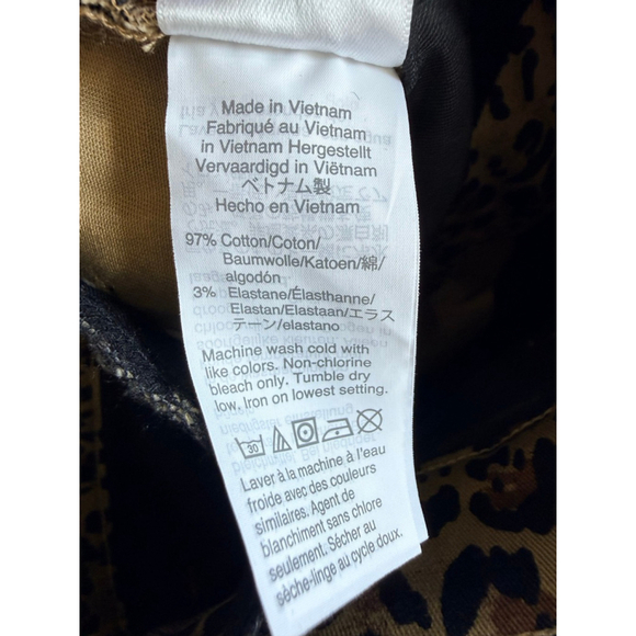 J.Crew Leopard Print Straight Leg Pants Women’s Size 25 Stretch Cotton Mid-Rise - Picture 7 of 9